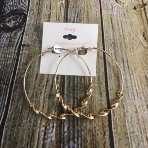 Icing Gold Hoop Pierces Earrings